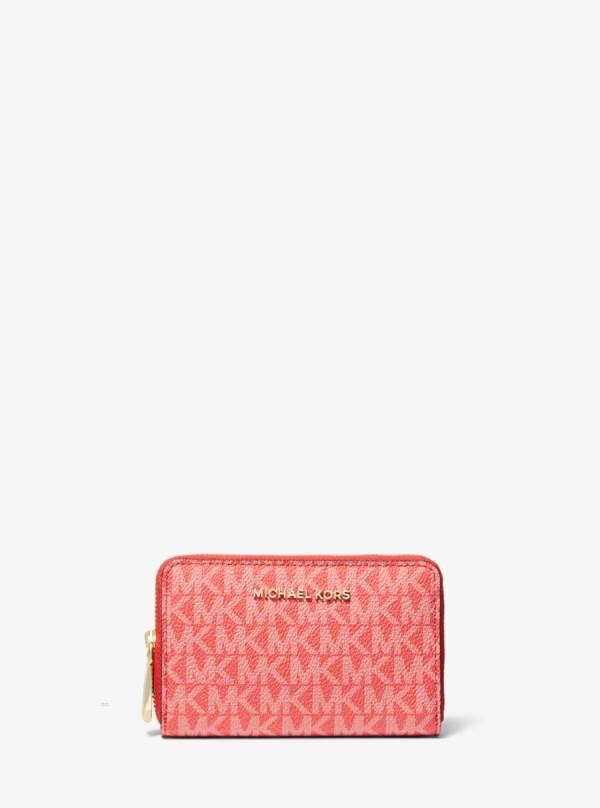 Damske Penazenky Michael Kors Small Logo Hnede Ruzove - Doplnky Michael Kors Lacne | DCAJF-8209